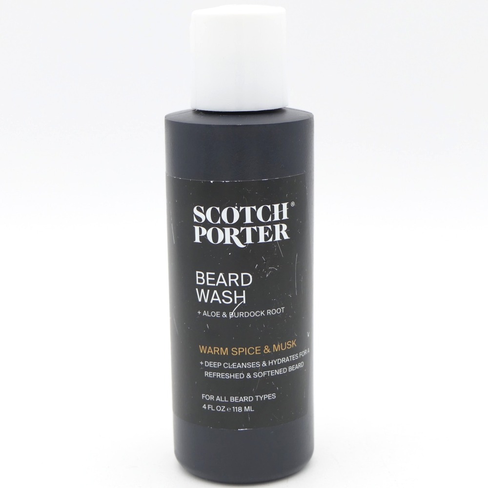 Scotch Porter Beard Wash Warm Spice & Musk 4 oz Deep Cleanses & Hydrates Beards